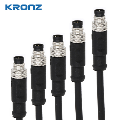 M8 Male Connector 3 Pin A Code Waterproof IP67 60V Cable Connector For Sensors