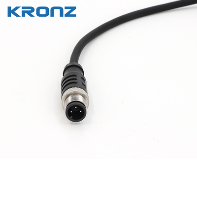 M12 Male Connector with Pre-assembled Unshielded Cable PVC 3 Pin Sensor Connectors