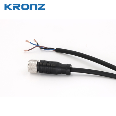 M12 Male Connector with Pre-assembled Unshielded Cable PVC 3 Pin Sensor Connectors
