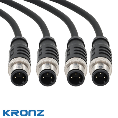 Pre-assembled Cable Connector M12 PVC 3 Pin Male Unshielded A Code Circular Connectors