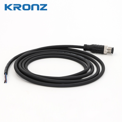 M12 Sensor Connectors with PVC Cable A Code Industrial Straight Connector IP67
