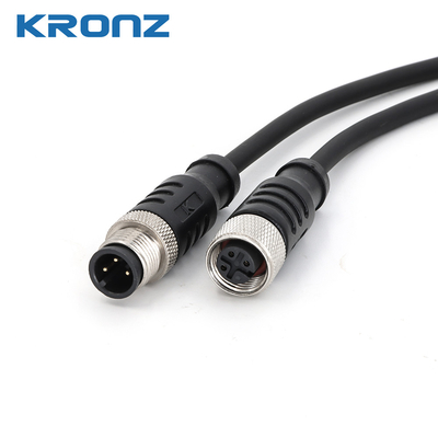 M12 Connector Straight Cable Outlet M12 Male Connector with PVC Pre-molded Cable