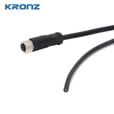Female M8 Connector 3 Pin With Shielded Cable