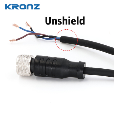 M12 Connector 8 Pin Straight with 2 Meter PVC Cable Female Circular Connectors