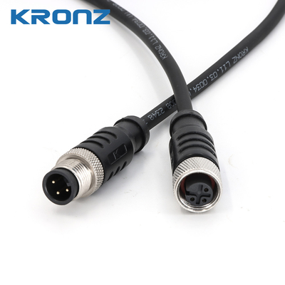 M12 Connector with Pre-molded Cable 250V IP67 Automation Sensor Connectors