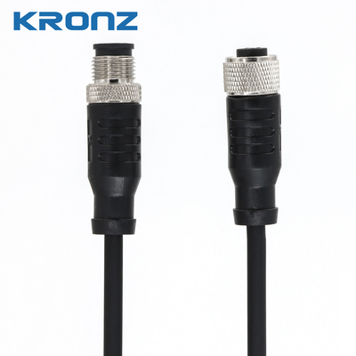 M12 Connector IP76 A Code Connector Pre-assembly 4 Pin Male Circular Connectors