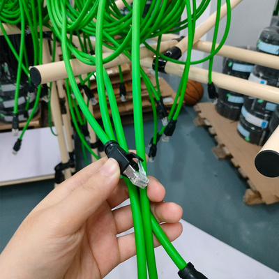 RJ45 Connector Green Flexible TPU Grip RJ45 Connector For Industrial Automation