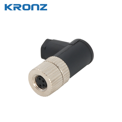 M8 Connector Angled Waterproof IP67 4 Pin Female Angled Field-wireable Sensor Connector