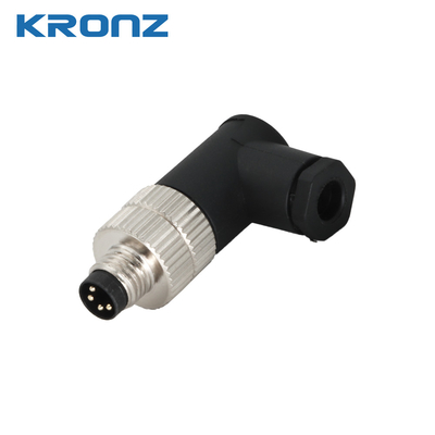 M8 Connector Field-wireable Waterproof IP67 3 Pin A Code Angled Sensor Connector