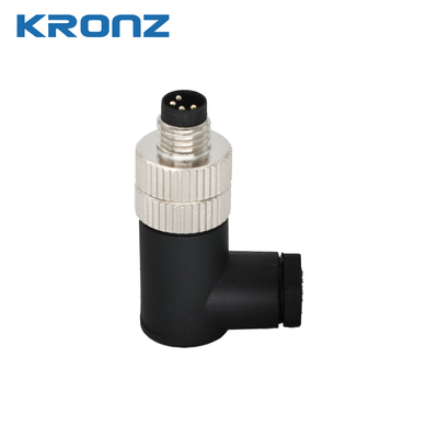 M8 Field-Wireable Assembly Connector IP67 4 Pin A-Coding Male Angled Sensor Connector