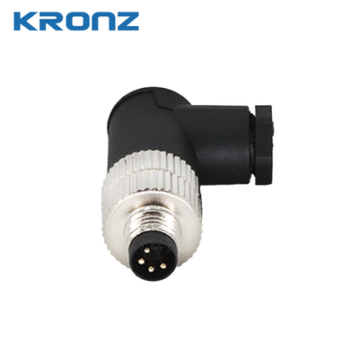 M8 Field-Wireable Assembly Connector IP67 4 Pin A-Coding Male Angled Sensor Connector