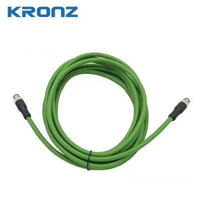 IE Shield Cable M12 Connector 4 Pin D Coding Male Circular Connector