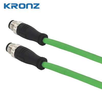 IE Shield Cable M12 Connector 4 Pin D Coding Male Circular Connector