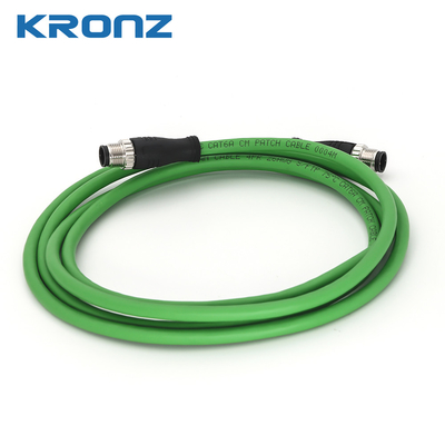 LAN M12 Connector Waterproof IE Cable for Ethernet 8 Pin A-coding 4 x 2 x 26AWG PVC