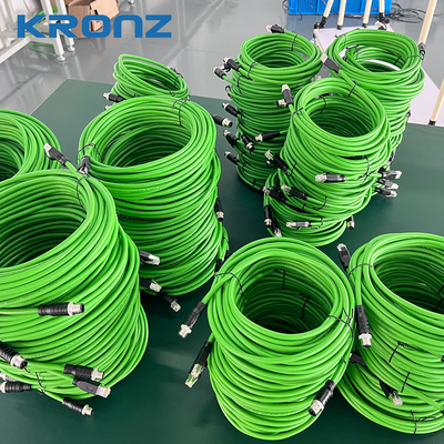 M12 Ethernet/IP Shielded Cable Connector X Code 0.5A 50V Dual Shielded 24AWG PVC Cable
