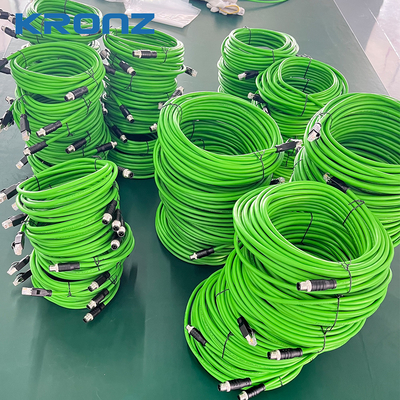 M12 Connector Ethernet / IP Dual Shielded Cable X Code 0.5A 50V 24AWG PVC 5 Meter Cable