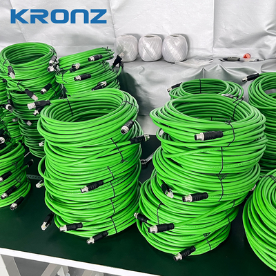 High-reliability M12 Pre-assembled Cable Connector Dual Shield 24AWG Straight 0.5A