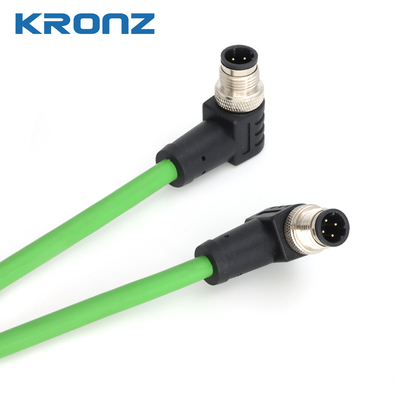 M12 Connector Profinet PVC Shielded Cable 4 Pin D-code Pre-assembled Circular Connector