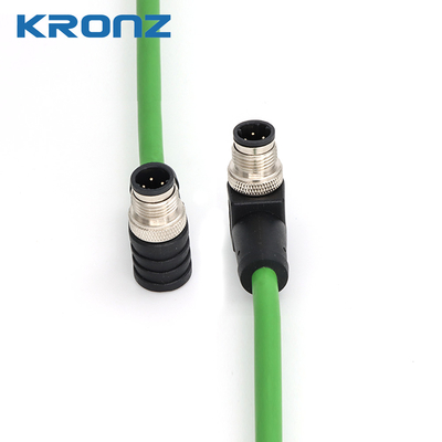 M12 Connector Profinet PVC Shielded Cable 4 Pin D-code Pre-assembled Circular Connector