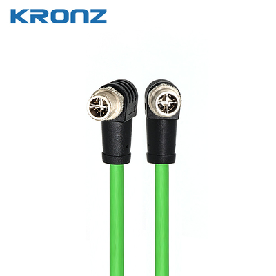 M12 Connectors Ethernet/IP Angled Male PVC Drag Chain Shielded M12 8 Pin X Code Connector