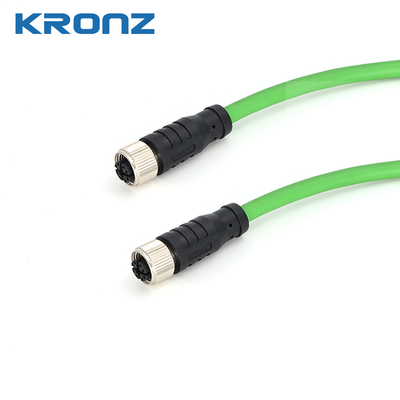 M12 Connectors Cat6A 26AWG Female PVC Drag Chain Shielded X-coding 8pin Connectoer