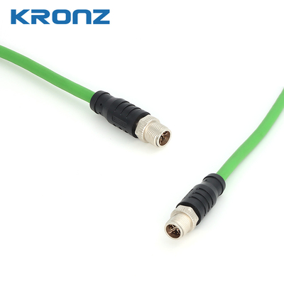 M12 Connectors X-coding 8pin Cat6A 4x2 26AWG Female PVC Shielded IE Cable Connectoer