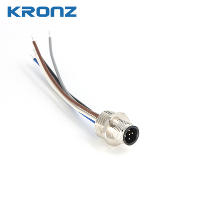 M12 Connector Socket Panel Aviation Wire Connector 5 Pin Electrical Cable Shielded