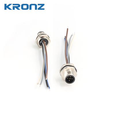 M12 Connector Socket Panel Aviation Wire Connector 5 Pin Electrical Cable Shielded