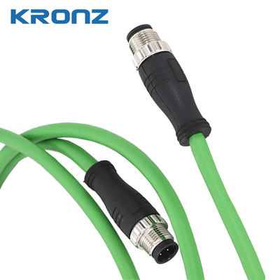 BN Wire Color M12 Connector For Harsh Environments Ambient Temperature -25- 85C Brass Contact Nut Material