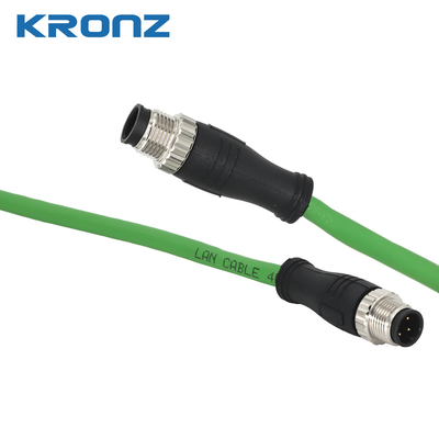 BN Wire Color M12 Connector For Harsh Environments Ambient Temperature -25- 85C Brass Contact Nut Material
