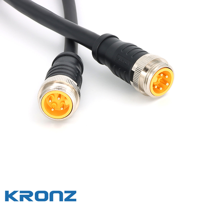 7/8" Circular Connector with Straight PVC Cable Outlet and Black Housing Material