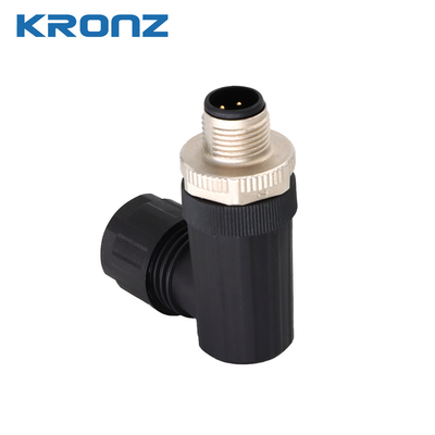 Industrial M12 Connector With Angle Cable Outlet Coding A Insulation Resistance ≥100MΩ