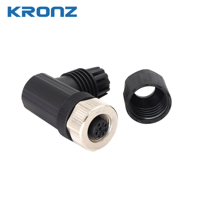 M12 Circular Connector Angle Field-wirable Connectors 4 Pin Rated Current 4A/2A