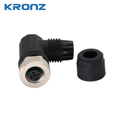 M12 Circular Connector Angle Field-wirable Connectors 4 Pin Rated Current 4A/2A