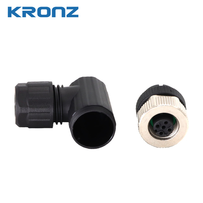 Industrial M12 Field-wirable Connector 5 Pin with IP67 Waterproof Angled Cable Outlet