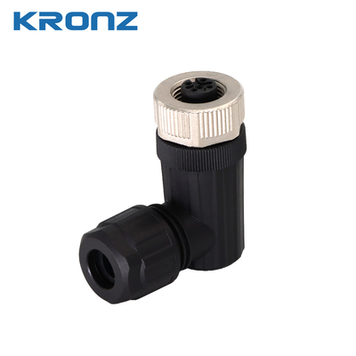 M12 Connector 4 Pin Waterproof IP67 Cable Outlet Diameter 4-8mm Field-wirable Connectors