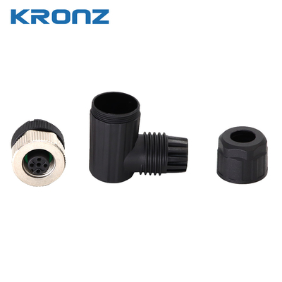 M12 Female Connector Screw Connection ABS Contact Carrier Material for Industrial Needs