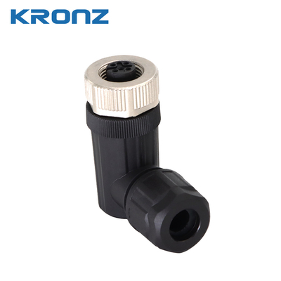 M12 Female Connector Screw Connection ABS Contact Carrier Material for Industrial Needs