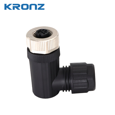 M12 Female Connector Screw Connection ABS Contact Carrier Material for Industrial Needs