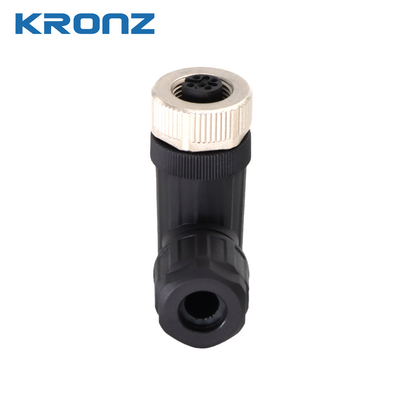 M12 Socket Connector Angle Cable Outlet 4-8mm A-code NBR Seal Material Screw Connection