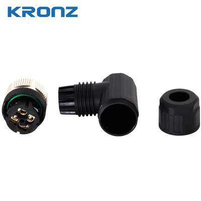 M12 Socket Connector Angle Cable Outlet 4-8mm A-code NBR Seal Material Screw Connection
