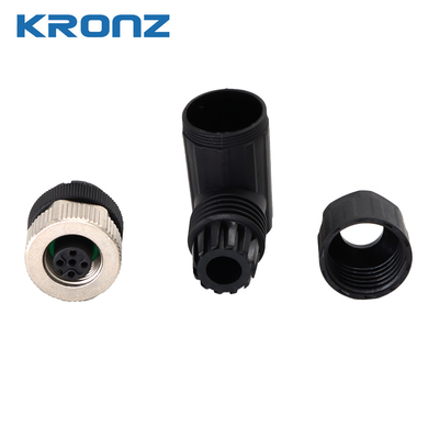 M12 Female Circular Connectors Angled IP67 Field Wirable Assembly 8-pin Connector