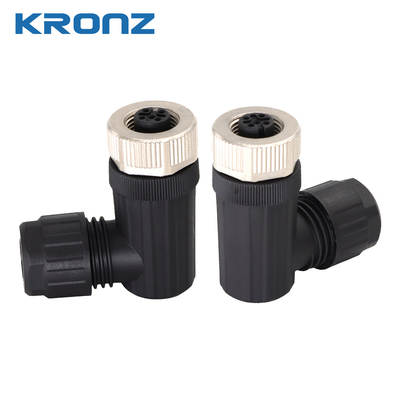 M12 Female Circular Connectors Angled IP67 Field Wirable Assembly 8-pin Connector