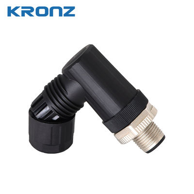 M12 Sensor Connector 4 Pin Aviation Plug 250V Angled Circular Connectos Resistance ≤5mΩ