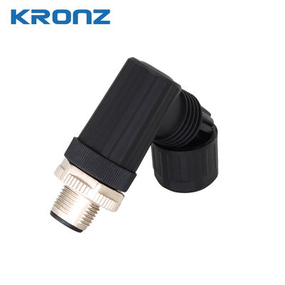 M12 Sensor Connector 4 Pin Aviation Plug 250V Angled Circular Connectos Resistance ≤5mΩ