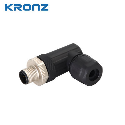 M12 Sensor Connector 4 Pin Aviation Plug 250V Angled Circular Connectos Resistance ≤5mΩ