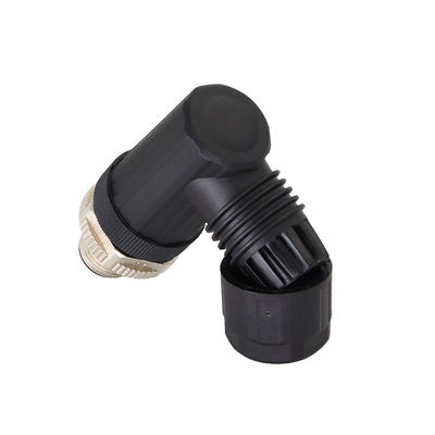 Angle Outlet 4-8mm Gold-plated Contact Surface M12 Connector for Coding Applications
