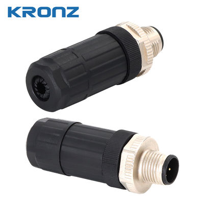Industrial M12 Circular Connector With Rated Current 4A 250V Screw Connect A-code 4-pin