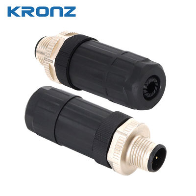 Industrial M12 Circular Connector With Rated Current 4A 250V Screw Connect A-code 4-pin