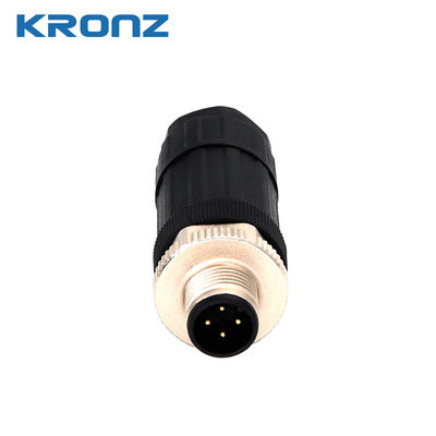 M12 Plug Connector 8 Pin A-code Black Screw Connection For Industrial Applications